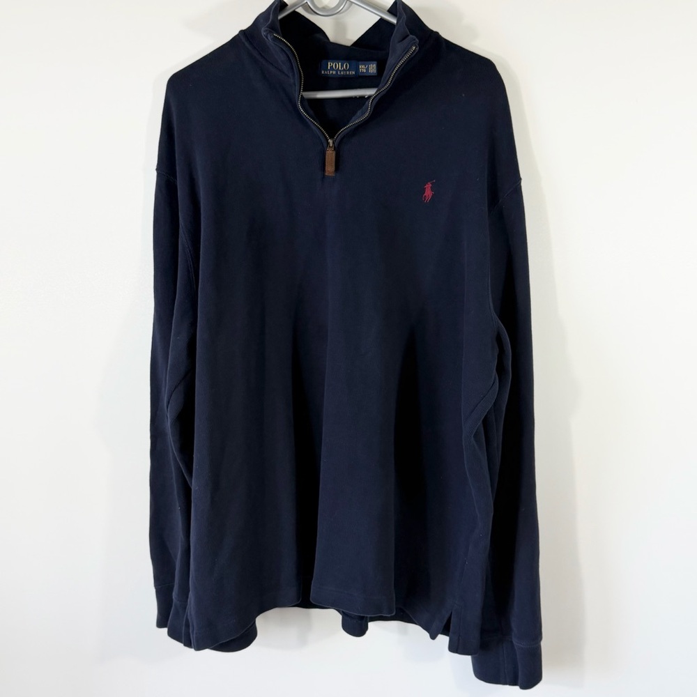 Polo Ralph Lauren Navy Blue 1/4 Zip Pullover Size XXL